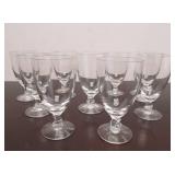 Matching Set of 9 Signed FOSTORIA Glass Goblets #1