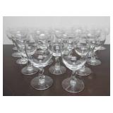 2 Matching Sets of 9 Signed FOSTORIA Glass Goblets #2