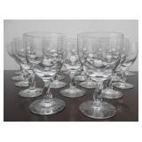 2 Matching Sets of 9 Signed FOSTORIA Glass Goblets #2