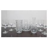 Matching Set of 9 Signed FOSTORIA Glass Goblets #3 - Plus 3 Pieces of Cut Crystal