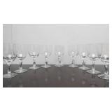 Matching Set of 9 Signed FOSTORIA Glass Goblets #3 - Plus 3 Pieces of Cut Crystal