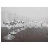 Matching Set of 9 Signed FOSTORIA Glass Goblets #3 - Plus 3 Pieces of Cut Crystal