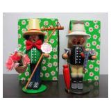 2 Like-New in Original Box Wooden German Smoker Dolls by Steinbach