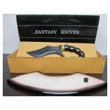 Very Cool Mint in Box Large Fantasy Knife w/Display Stand