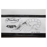 Very Cool Mint in Box Large Fantasy Knife w/Display Stand