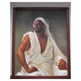 Excellent Large Framed Original Oil on Canvas Portrait Painting - "Portrait of an Arab" - after Alexandre Cabanel