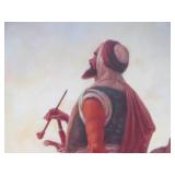 Excellent Large Framed Original Oil on Canvas - "Bedouin at Dawn" after Niels Simonsen