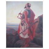 Excellent Large Framed Original Oil on Canvas - "Bedouin at Dawn" after Niels Simonsen