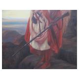 Excellent Large Framed Original Oil on Canvas - "Bedouin at Dawn" after Niels Simonsen