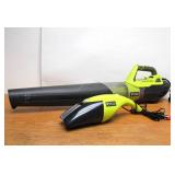 Working RYOBI Leaf Blower & Handheld Car Vacuum