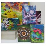 Large Lot of Assorted POKEMON Items Tins Cards Games etc