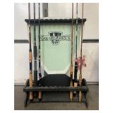 Fantastic Vintage ST. CROIX Fishing Rod Advertising Store Display Stand & 6 Great Condition Rods