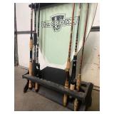 Fantastic Vintage ST. CROIX Fishing Rod Advertising Store Display Stand & 6 Great Condition Rods