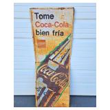 Very cool Large Vintage COCA COLA Spanish Language Tin Advertising Sign