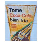 Very cool Large Vintage COCA COLA Spanish Language Tin Advertising Sign