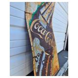 Very cool Large Vintage COCA COLA Spanish Language Tin Advertising Sign