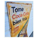 Very cool Large Vintage COCA COLA Spanish Language Tin Advertising Sign