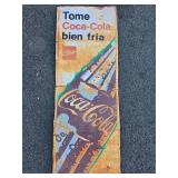 Very cool Large Vintage COCA COLA Spanish Language Tin Advertising Sign