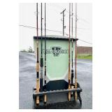 Fantastic Vintage ST. CROIX Fishing Rod Advertising Store Display Stand & 6 Great Condition Rods