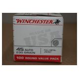 100 Winchester .45 Auto 230 Gr FMJ Ammo
