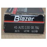 50 CCI Blazer .45 Auto 230 Gr FMJ Aluminum Case Ammo