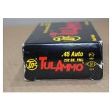 50 TulAmmo .45 Auto 230 Gr FMJ Steel Case Ammo
