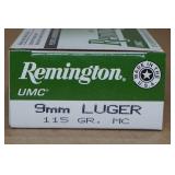 50 Remington UMC 9mm Luger 115 Gr MC Ammo