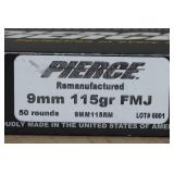 50 Pierce 9mm 115 Gr FMJ Ammo