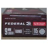 50 Federal Syntech Range 9mm Luger 115 Gr TSJ Ammo