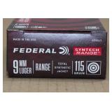 50 Federal Syntech Range 9mm Luger 115 Gr TSJ Ammo