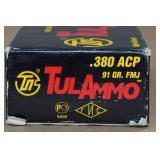 50 TulAmmo .380 ACP 91 Gr FMJ Steel Case Ammo