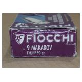 50 Fiocchi 9mm Makarov 90 Gr HP Ammo