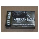 100 Federal American Eagle .223 Rem 55 Gr FMJ Ammo
