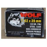 40 Wolf 7.62 x 39mm 122 Gr FMJ Steel Case Ammo
