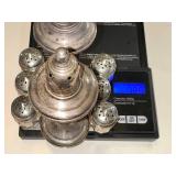 Set of 8 Vintage National Sterling and Moore Sterling Salt and Pepper Shakers