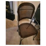 Set of 4 Metal Dining Chairs with Marble Top Table