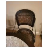 Set of 4 Metal Dining Chairs with Marble Top Table