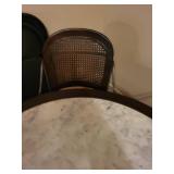 Set of 4 Metal Dining Chairs with Marble Top Table