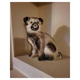 Pair of Vintage Ceramic Pug Figurines - Made in Taiwan