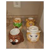 Set of 4 Vintage Muppets Character Mugs
