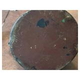 Antique Hand-Painted Black Tin Pitcher with Floral Design