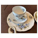 Assorted Set of Vintage Bone China Teacups and Saucers