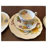 Assorted Set of Vintage Bone China Teacups and Saucers