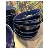 Complete Set of Fiestaware Cobalt Blue Ceramic Dinnerware