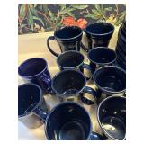 Complete Set of Fiestaware Cobalt Blue Ceramic Dinnerware