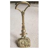 Vintage Ornate Brass Door Stop with Floral Details