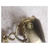 Vintage Ornate Brass Door Stop with Floral Details