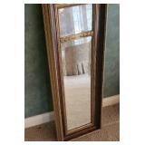 Vintage Wall Mirror with Rustic Equestrian Artwork