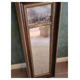 Vintage Wall Mirror with Rustic Equestrian Artwork