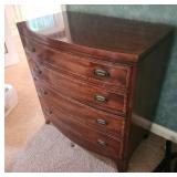 Vintage Mahogany Bow Front Chest of Drawers